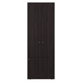 thumbnail image 3 of Dtwnek 3 Door Tall Wardrobe Cabinet with 4 Shelves,Freestanding Armoire for Bedroom, Living Room, Entryway, Brown, 3 of 8
