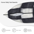 thumbnail image 5 of Velvet Rimmed Pillowcase Is Not Easy To Open Line Deformation Invisible Zipper Opening And Closing Only Pillowcase Does Not Contain Pillow Core Darkgray Checked Hand-Drawn Sketch_2 16"X16", 5 of 8
