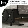 thumbnail image 4 of 4 EVER WINNER Queen Size Upholstered Bed with Diamond Headboard and Footboard, Black, 4 of 6