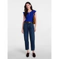thumbnail image 3 of Scenario Women's and Women's Plus High Rise Barrel Jeans, Regular 28", and Short 26" Inseam, Sizes 0-28W, 3 of 7