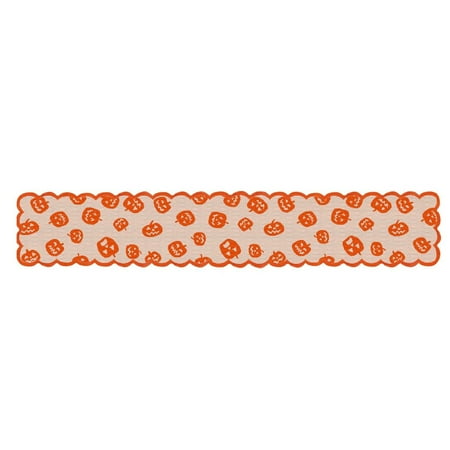 

Halloween Pumpkin Head Lace Table Runner Orange Party Table Decoration