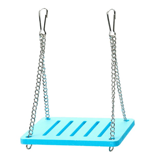 Animal pequeño cama colgante pájaro hámster columpio de madera colorido juguete para mascotas (azul) Likrtyny Mascotas