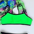 thumbnail image 7 of Gubotare Girls Ruffle Swimsuit Girls' Swimsuit Bikini Set 3 Piece Girl's Bathing Suits Color Block Cutout Swimwear with Shorts Size 7-8 (Green,7-8 Years), 7 of 7