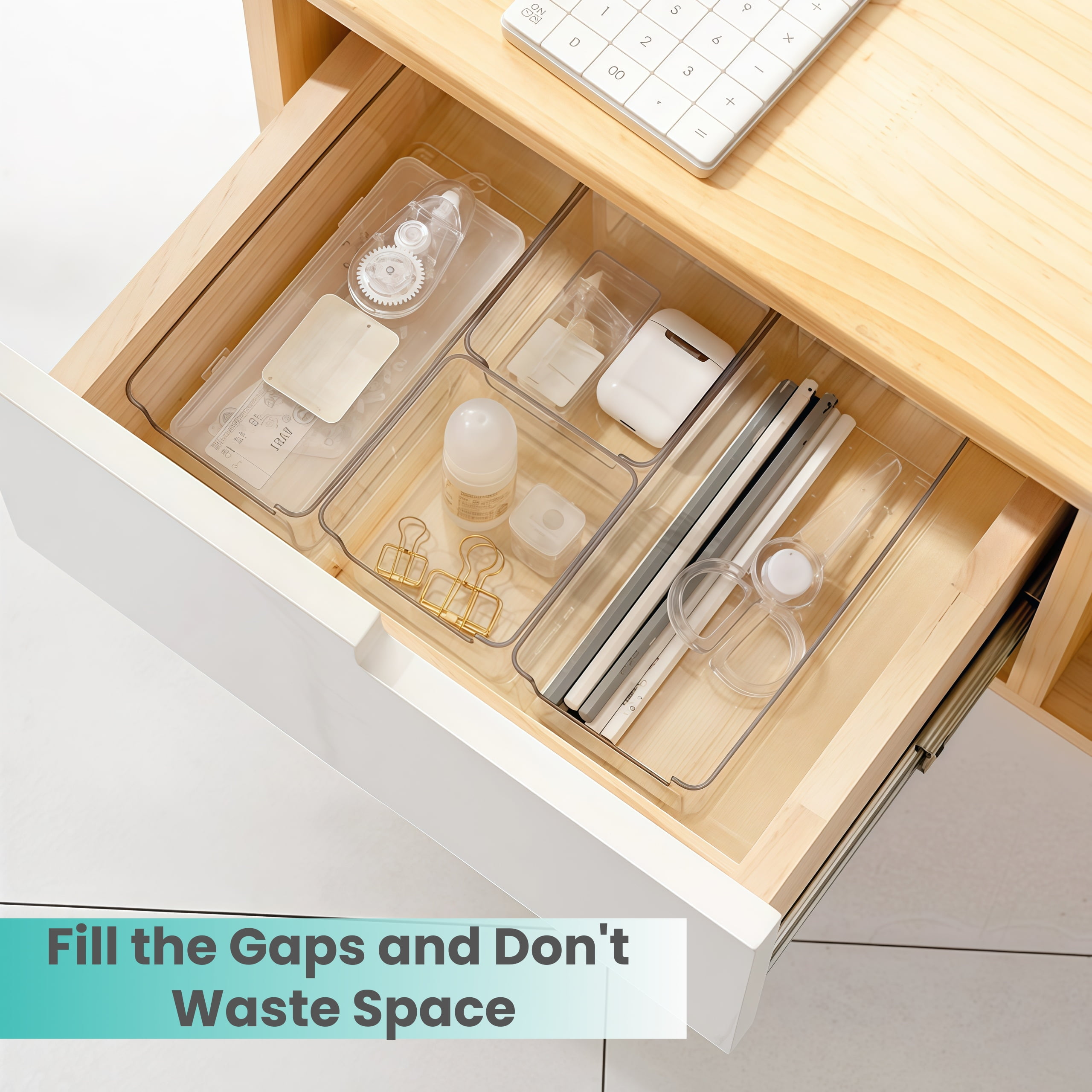 Complete 25 Piece Desk Organization Box Kit for Streamlined Storage Solutions