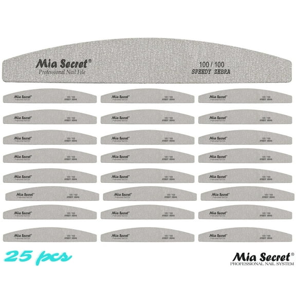 Mia Secret - NAIL FILE - SPEEDY ZEBRA HALFMOON #100 (Z05-H 100/100) x 25