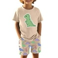 thumbnail image 2 of TrendOFT Summer Outfits For Toddler Boy Set European Filled Printed Short T Shorts Children Loose And Comfortable Kids Shorts Sets Khaki, 2 of 4