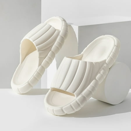 

Men And Women Slippers Bathroom Home Slippers Solid Color Flat Bottom Home Sandals