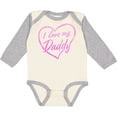 thumbnail image 3 of Inktastic I Love My Daddy in Pink Chalk Heart Boys or Girls Long Sleeve Baby Bodysuit, 3 of 5