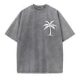 thumbnail image 4 of Men's Hawaiian Graphic Tee - Palm Print Vintage T-Shirt | Oversized Beach Vacation Top 2025, 4 of 9
