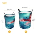 thumbnail image 3 of Balery Aurora Borealis Village Cesta de ropa redonda con asas, impermeable, independiente, para ropa, juguetes, dormitorio y familia-Small, 3 of 6