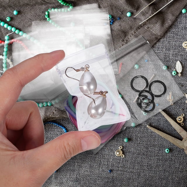 RUNROTOO 100Ud Bolsas Plásticas Transparentes Para Joyería Con Cierre Presión Para Uso En Hogar Y