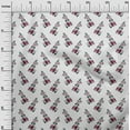 thumbnail image 2 of oneOone Viscose Chiffon White Fabric Leaves & Floral Block Dress Material Fabric Print Fabric By The Yard 42 Inches, 2 of 4