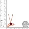 thumbnail image 3 of Gem Stone King 0.61 Ct Red Created Ruby 18K Rose Gold Plated Silver Pendant with Chain, 3 of 4