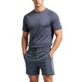 thumbnail image 2 of Maqroz Mens Two Piece Workout Sets Short Sleeve Crewneck T-Shirts Drawstring Shorts Casual Athletic Activewear Solid Gym Suits Summer Outfits, 2 of 5