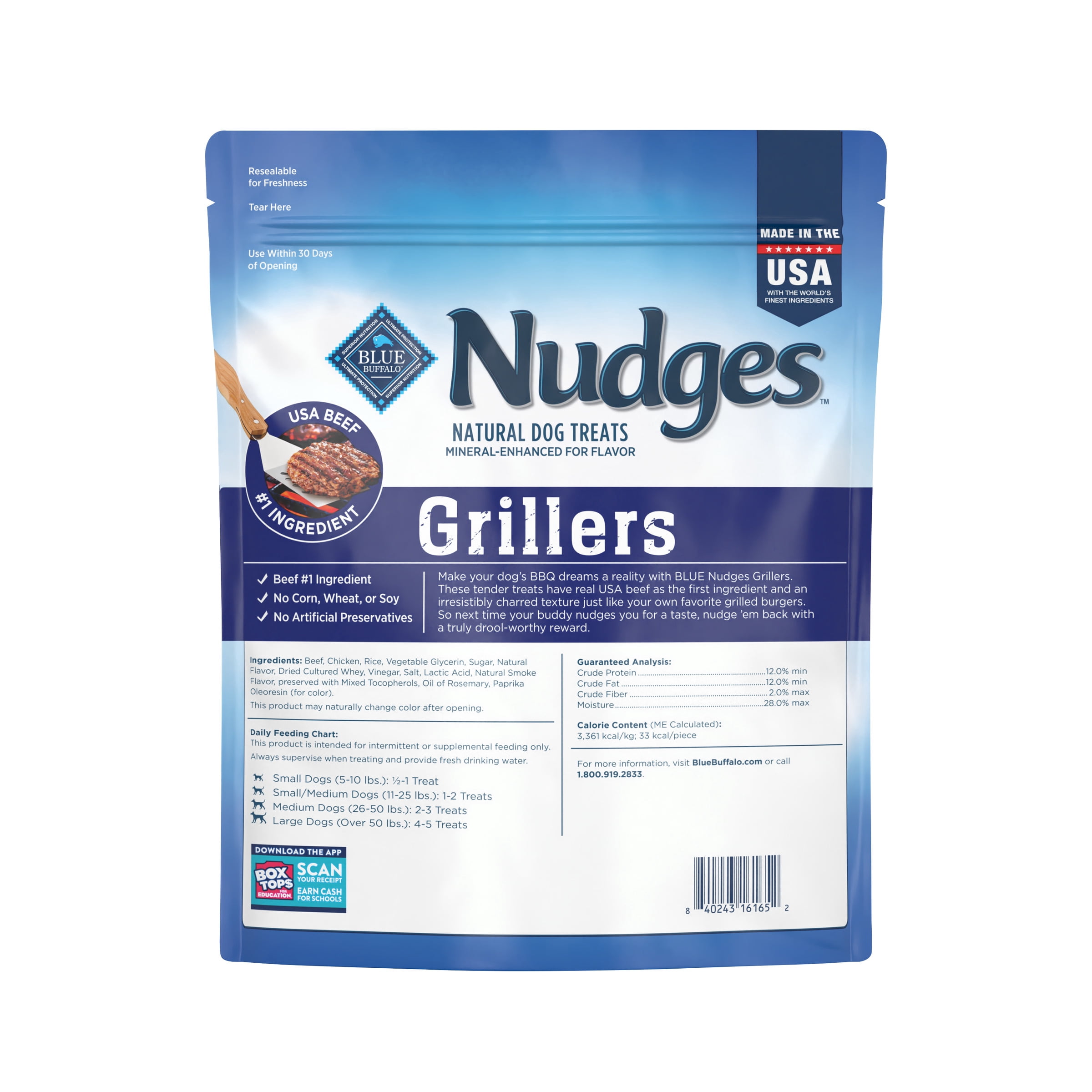 Blue Buffalo Nudges Grillers, Natural Dog Treats, Beef, 28oz Bag
