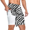 thumbnail image 2 of Athletic Shorts for Men Casual Printed Loose Shorts Summer Beachwear Elastic Waist Lightweight Travel Bottoms, 2 of 4