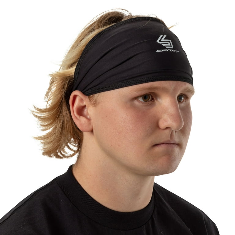 Shock Doctor Sport Wide Performance Headband One Size Fits Most, Black,  Polyester/Spandex Blend 