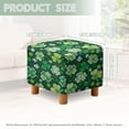 thumbnail image 3 of SCRAWLGOD St. Patrick's Day Shamrock Clover White Green Stretch Ottoman Cover, Ottoman Slipcover Sofa Cover Footstool Protector Storage Ottomans Covers Furniture Protector Washable Square Slipcover, 3 of 7