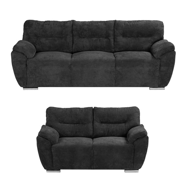 Sala 3-2 Denver ( Sofá y Love Seat ) Gris Carbón para Sala