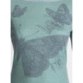 thumbnail image 4 of Madden NYC Women's Boatneck Graphic Top with Long Sleeves, Sizes XXS-XXL, 4 of 5