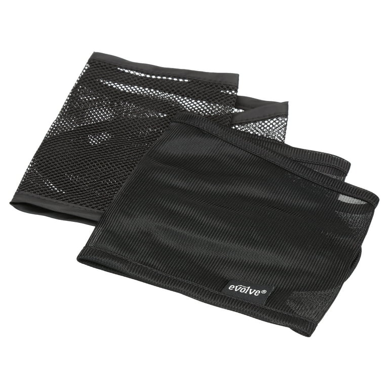 Evolve Essentials Black Satin & Mesh Wrap Caps, 2 pack 
