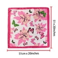 thumbnail image 3 of INSPIRE CHIC Women's Circle Pattern Square Neck Scarf Neckerchief Green Pink White, 3 of 6