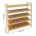 thumbnail image 4 of Zapatero de 5 niveles ajustable de bambú MDF, estante para zapatos para la entrada, organizador de zapatos con almohadillas antideslizantes, capacidad de almacenamiento para 15 pares de zapatos, 4 of 8