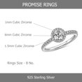 thumbnail image 5 of LeCalla Sterling Silver CZ Rings for Women Rhodium-Plated Rings Round Cushion Cut 925 Zirconia Engagement Rings Wedding Bands for Women (Size - 8), 5 of 8