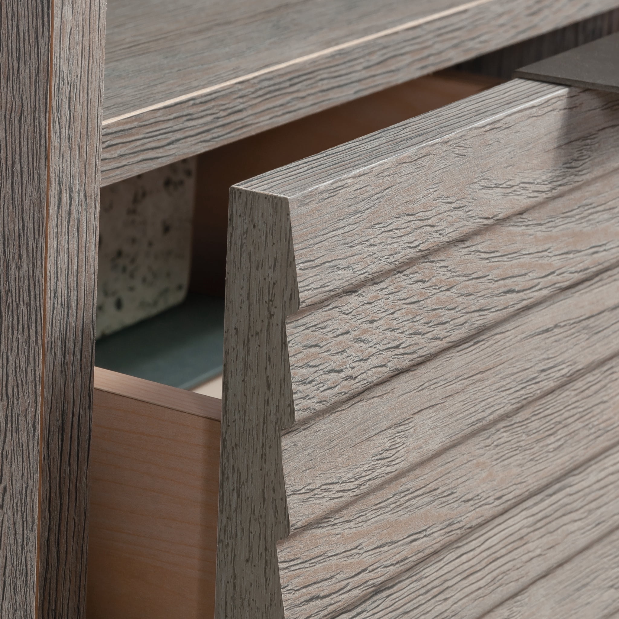 Sauder East Rock Contemporary L-Shaped Desk, Ashen Oak Finish