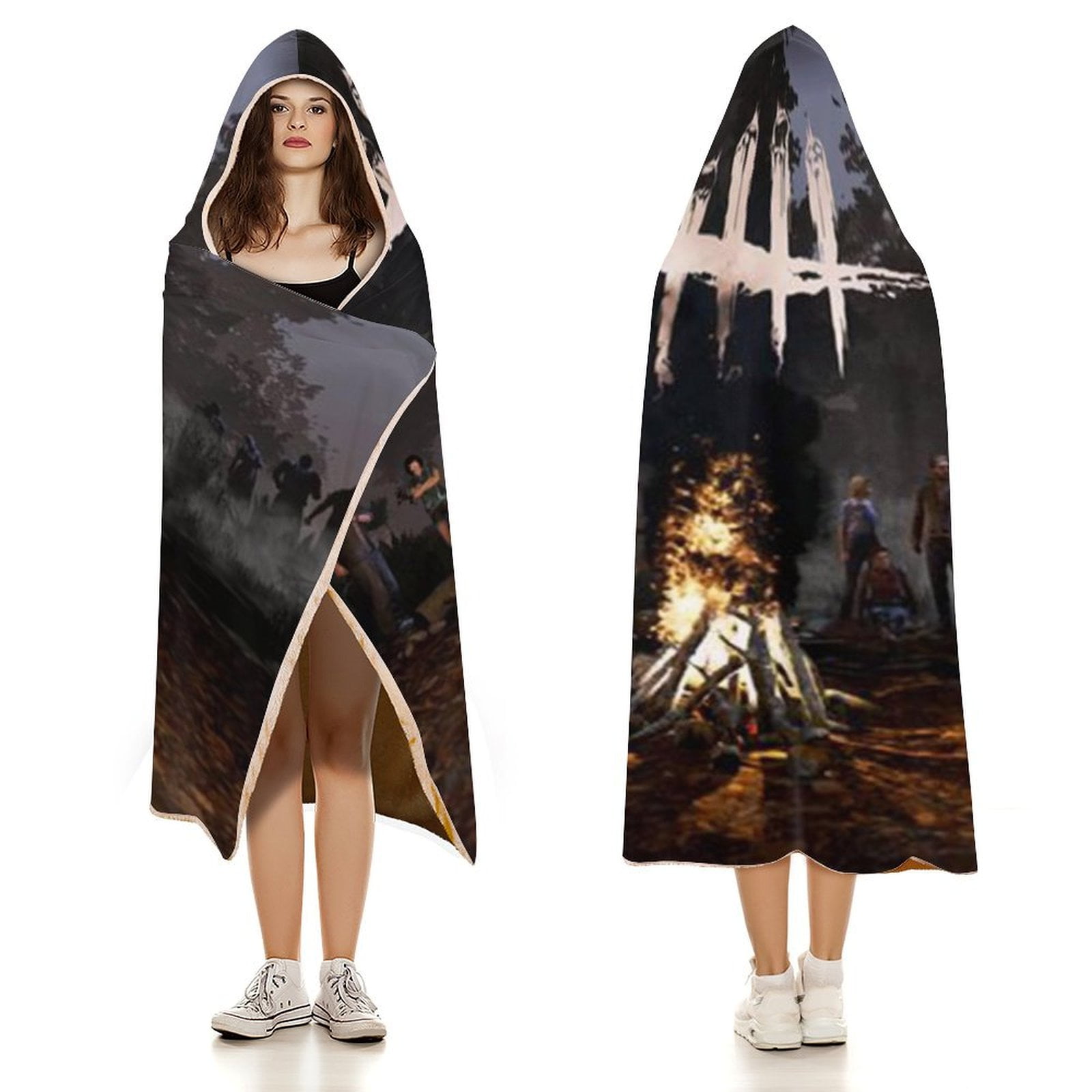 Dead by Daylight DBD Wearable Blanket Cloak Arctic Velvet Hooded Blanket Soft Fuzzy Hoodie Blanket Cape for Adults Kids 50"x60"