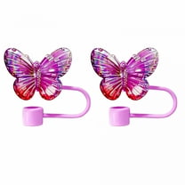 ACDANC 2Pcs Butterfly Straw Covers 10Mm Straw Topper for 30/40 Oz Tumbler Reusable Drinking Straw Caps Eco-Friendly Cup Accessories