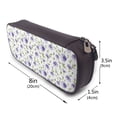 thumbnail image 3 of Lsque Purple Chicory Printed Big Capacity PU Leather Pencil Case Large Pencil Pouch Stationery Pen Bag Pencil Holder for Teen, 3 of 6