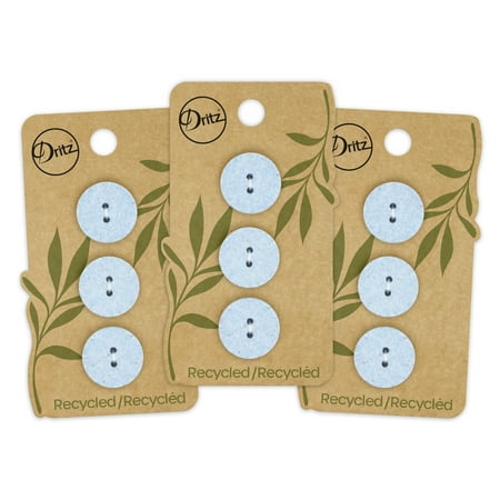 UPC: 0072879307955 | Dritz Recycled Cotton Round Button 18mm Light Blue 3 Pack (9 Count)