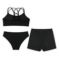 thumbnail image 4 of YONGHS Girls 3 Piece Swimsuits Bathing Suit Sports Crop Top Briefs Swim Trunks Outfits Swimwear Black-C 14, 4 of 7
