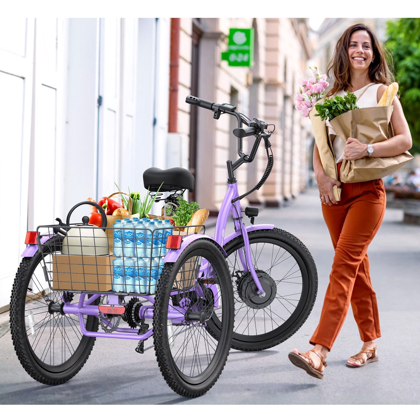 Gocio Electric Tricycle for Adults, Peak 500W Motor E-Trike 48V 10.4AH UL2849 Battery, Cargo Motorized Tricycle,7 Gears 3-Wheel Electric Bike for Adults
