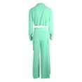 thumbnail image 5 of Baqcunre Two Piece Sets for Women Long Sleeve Shirt Top High Waist Loose Pocket Casual Pants Set 2 Pieces Womens Fashion Outfits for Women Vacation Outfits for Women Womens Clothes Green S, 5 of 5