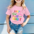 thumbnail image 2 of NINGMENG Hauts et T-Shirts pour Filles, Été, Rentrée Scolaire, Imprimé Lettre, Col Rond, Manches Courtes, T-Shirts Décontractés Amples, Usage Quotidien, Rose, 6-7 Ans, 2 of 4