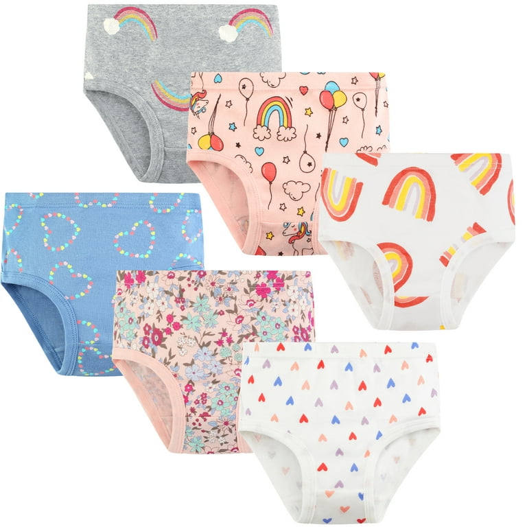 SYNPOS Girls Underwear 100% Cotton Underwear for Girls Breathable Toddler  Girl Underwear Comfort Baby Girls Panties 6 Packs