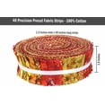 thumbnail image 6 of Soimoi 40Pcs Batik Print Precut Fabrics Strips Roll Up 1.5x42inches Cotton Jelly Rolls For Quilting - Red, 6 of 9