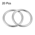 thumbnail image 3 of 25mm Metal O Rings Non-Welded for Straps Bags Belts DIY Silver Tone 20pcs, 3 of 5