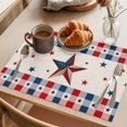 thumbnail image 3 of Independence Day Placemats Set of 1, USA Flag Star Blue and Red Plaid Non-Slip Place Mats Washable Table Mats for Kitchen Dining Table Decorations Indoor/Outdoor, 3 of 9