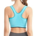 thumbnail image 4 of Women's Front Zip Sports Bra for High Intensity Yoga and Running Breathable Supportive Seamless Comfort Fitness Activewear for Women T-shirt Bra(Color:Green,Size:L), 4 of 4