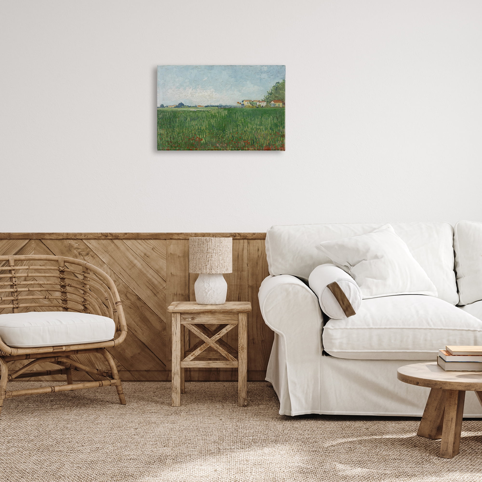 Stupell Industries Van Gogh Field with Poppies Landscape & Nature Painting Wrapped Canvas Art Print Wall Art, 24 x 16