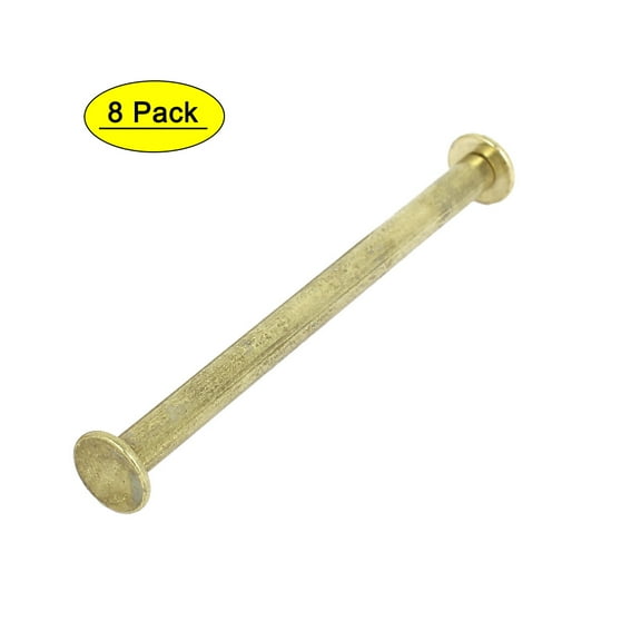 Uxcell 5x70mm Brass Plated Binding Chicago Screw Post (8-pack) for Leather Scrapbook