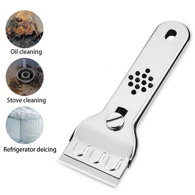 Dvkptbk Kitchen Pelle de Nettoyage de Cuisine Grattoir à Fumée en Acier Inoxydable Multi-Usage, Pelle de Nettoyage de Cuisine, Pelle de Dégivrage de Réfrigérateur, Grattoir de Nettoyage de Cuisine Essentials
