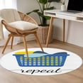 thumbnail image 5 of Area Rug 36in, Laundry Room Minimalist Floor Carpet Living Room Rug, Blue Laundry Basket Non-Slip Welcome Mat Indoor Rugs for Bedroom Dining Room, 5 of 9