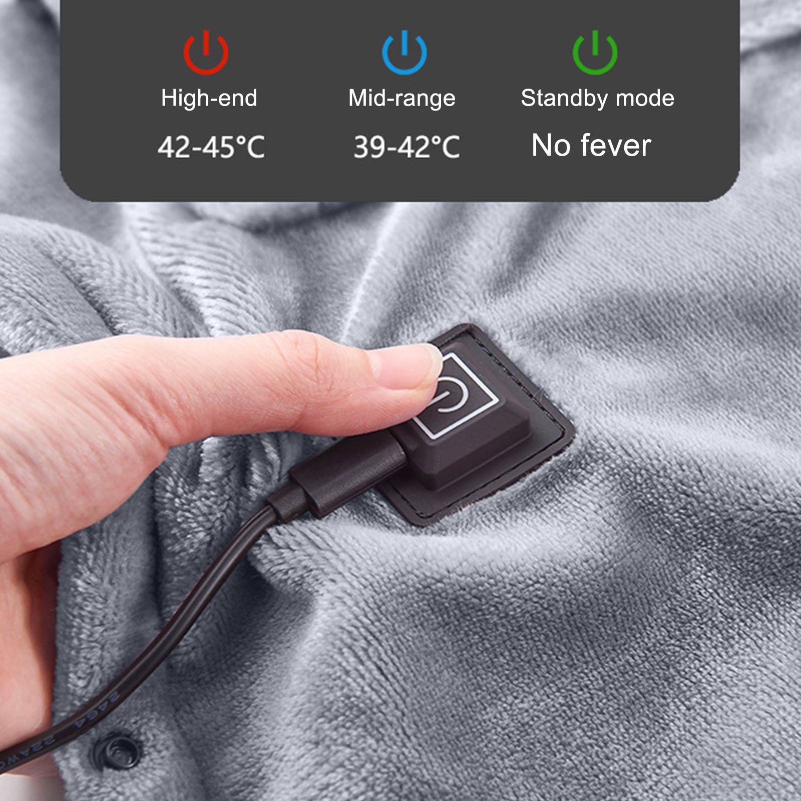 USB Heated Blanket Throw, Fast Heating Electric Blanket with 3 Heat Settings and Overheat Protection, for Office Home Travel Sofa Relaxation Warm Gift