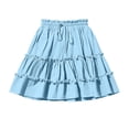 thumbnail image 4 of Flowy Shorts for Girl Lace Ruffle Tiered Mini Skirt Casual Boho High Waisted Skirt Blue, 4 of 7