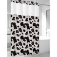 thumbnail image 4 of Black White Dots No Hook Shower Curtain Waterproof,Bathroom Curtains with Snap in Liners and See Through Top Window,Farmhouse Cow Spots Fur Retro Textured Hotel Bathtub Curtains Shower 36"Wx72"L, 4 of 8