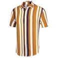 thumbnail image 3 of Lars Amadeus Men's Summer Striped Short Sleeves Beach Hawaiian Shirt, 3 of 6